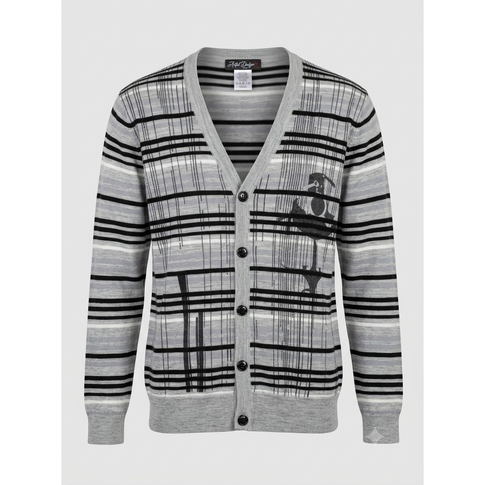 ARTFUL DODGER Wool Eclectic Grandpa Sweater Cardigan Over Size XL Hamptons Artsy
